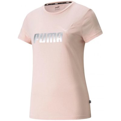 Puma ESS+Metallic Logo Tee W 586890 růžová – Zboží Mobilmania