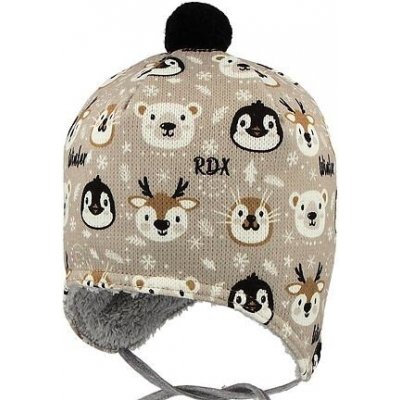 Kojenecká zimní čepice se zvířátky RDX béžová – Zboží Mobilmania