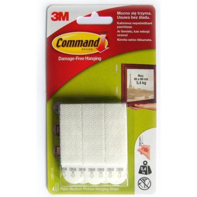 3M COMMAND 17201 SUCHÉ ZIPY NA RÁMY STŘEDNÍ 4 SADA 8 KS NOSNOST DO 5,4 KG – Hledejceny.cz