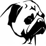 Merci-shop.Samolepky na auto Mops pes 2 ( 12 x 12 cm ) – Zboží Dáma