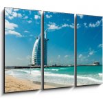 Obraz 3D třídílný - 105 x 70 cm - Burj Al Arab Hotel in Dubai, United Arab Emirates Hotel Burj Al Arab v Dubaji, Spojené arabské emiráty – Hledejceny.cz