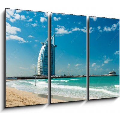 Obraz 3D třídílný - 105 x 70 cm - Burj Al Arab Hotel in Dubai, United Arab Emirates Hotel Burj Al Arab v Dubaji, Spojené arabské emiráty – Hledejceny.cz