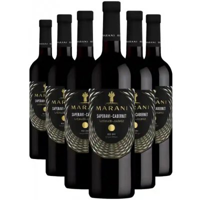 Marani SAPERAVI CABERNET červené suché víno 13,5% 6 x 0,75 l (holá láhev) – Hledejceny.cz