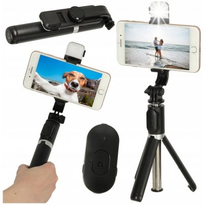 Selfie tyč lampa stativ stativ černá – Zboží Mobilmania