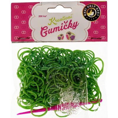 Loom Bands pletací gumičky zelené 200ks + háček – Zboží Mobilmania