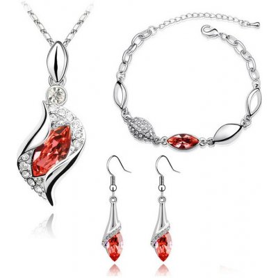 Sisi Jewelry souprava Swarovski Elements Andělské slzy Garnet Červená SET2015