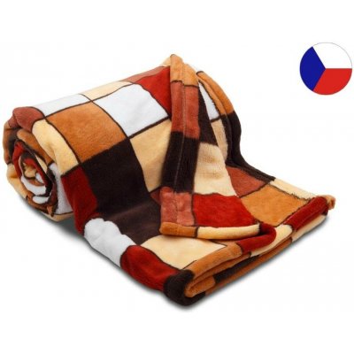 Sleep-well Deka z mikrovlákna tisk Kostka hnědá 150x200 – Sleviste.cz