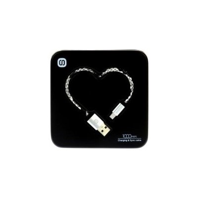 Winner Datový kabel Heart box micro USB bílo-černý 72895 – Zboží Mobilmania