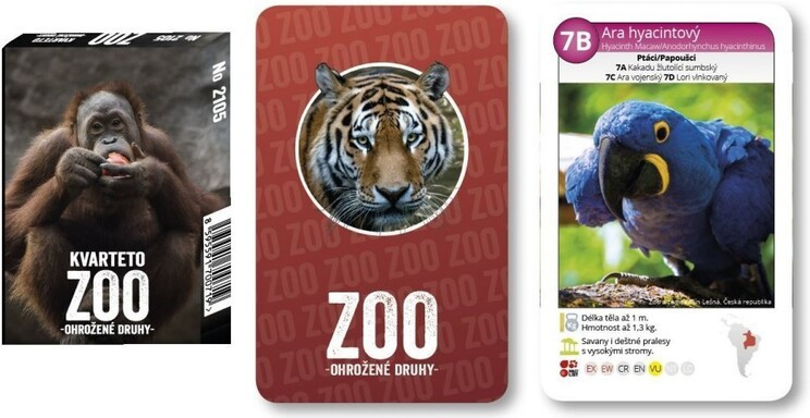 HracíKarty Mezuza Kvarteto: ZOO Ohrožené druhy