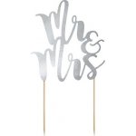 Dortový zápich Mr&Mrs stříbrný – Zboží Dáma