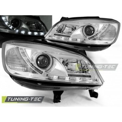 PŘEDNÍ SVĚTLA OPEL ZAFIRA A, 1999-2005, LED DAYLIGHT, CHROM – Zboží Mobilmania