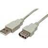 usb kabel Manhattan 340496 USB 2.0, A-A M/F 3m, stříbrný