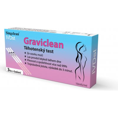 Singclean Graviclean těhotenský test proužky 3 ks – Sleviste.cz