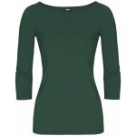 Bambusový Top Lodička 3/4 Rukáv Tmavě Zelená – Zboží Dáma