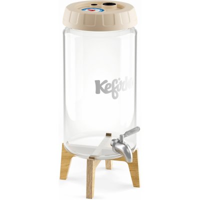 Kefirko Kombucha fermenter se stojánkem a výčepem 4 l Béžová – Zboží Mobilmania