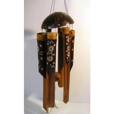 Magic spell Bambusová zvonkohra barevné kytky 50 cm – Zboží Mobilmania