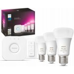 Philips Hue Bluetooth LED White and Color Ambiance set 3ks žárovek plus Hue Bridge můstek plus Hue Switch 8719514291355 E27 A60 9W 1100lm 2000-6500K RGB stmívatelné – Sleviste.cz