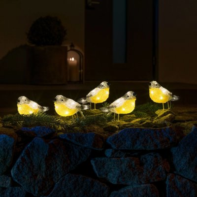 Konstsmide LED osvětlené figurky ptáků pro venkovní použití, sada 5 kusů - 6291-103