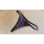 Idealeather Tanga s červeným šněrováním – Zboží Dáma
