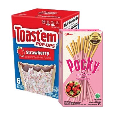 Toast'em taštičky s náplní s příchutí jahody 288 g a Pocky tyčinky s polevou s příchutí jahody 45 g – Zboží Mobilmania