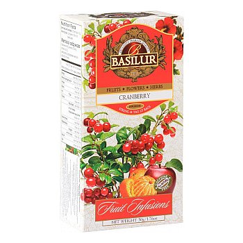 Basilur Fruit Infusion CRANBERRY ovocný čaj s brusinkou porcovaný 50 g