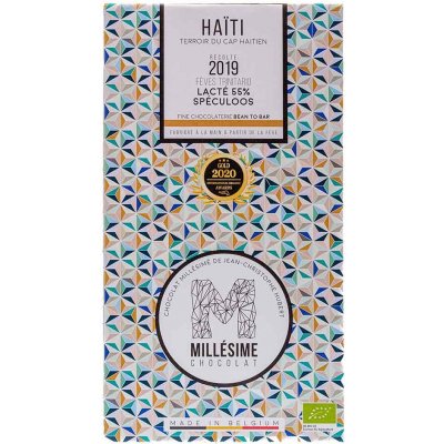 Millésime Chocolat Bio mléčná čokoláda se sušenkami speculoos Haiti 55 %, 70 g – Zboží Mobilmania