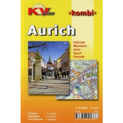 Aurich, KVplan, Radkarte/Freizeitkarte/Stadtplan, 1:25.000 / 1:15.000 / 1:5.000 – Zbozi.Blesk.cz