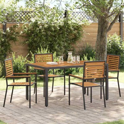 Omaxi 455574 Zahradní jídelní souprava 5 pcs Černá 150 x 90 x 75 cm – Hledejceny.cz