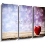 Obraz 3D třídílný - 105 x 70 cm - Heart. Greeting card. Srdce. Blahopřání. – Zbozi.Blesk.cz