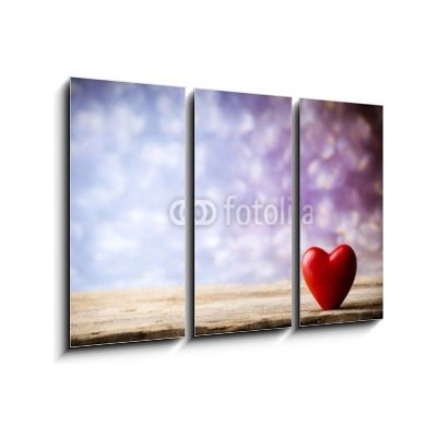 Obraz 3D třídílný - 105 x 70 cm - Heart. Greeting card. Srdce. Blahopřání. – Zboží Mobilmania