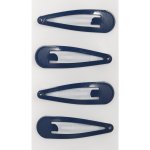 Jednobarevné kovové sponky 4 ks tmavě modrá – Zboží Dáma