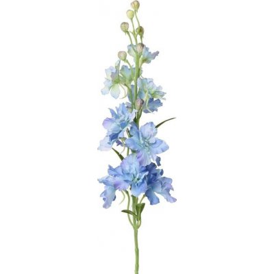 Delphinium/ Ostrožka polní BLANKYTNĚ MODRÁ, 8 květů, 3 pupenů, precizní zpracování, 60cm