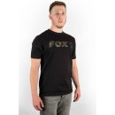 Rybářské tričko, svetr, mikina Fox Triko Black Camo Chest Print T-Shirt