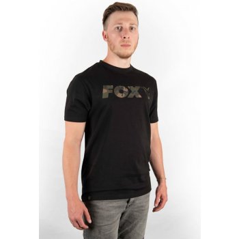 Fox Triko Black Camo Chest Print T-Shirt