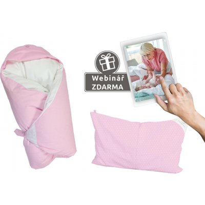 Eva Kiedroňová SET 4v1 Mini Dráček Růžový s bílými tečkami – Hledejceny.cz
