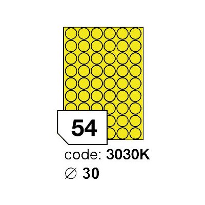 Rayfilm R0121 žluté etikety kulaté průměr 30mm 100 listů – Sleviste.cz