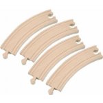 WOODY DŘEVO Kolej kulatá dlouhá oblouk set 4ks příslušenství k vláčkodráze – Zboží Dáma