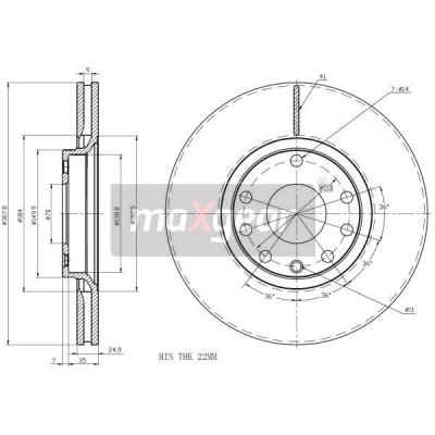 Brzdový kotouč OPEL přední ZAFIRA B ASTRA H MERIVA B 1.6 1.7 1.9CDTI 308MM 09.9368.10.20 MAXGEAR – Zbozi.Blesk.cz