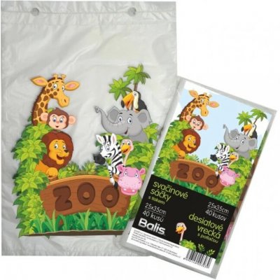Mikrotenové svačinové sáčky s potiskem ZOO 25x35 cm 40 ks – Zboží Dáma