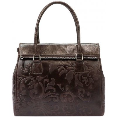 Dámská kožená kabelka Luka 20-054 v tmavě hnědé barvě shopperbag – Zboží Mobilmania