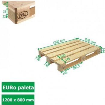 Obalto EUR paleta dřevěná 1200 x 800 mm, použitá 0000002