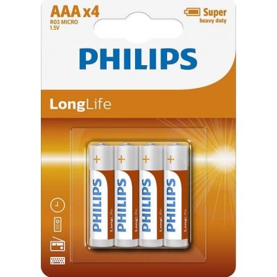 Philips LongLife AAA 4ks R03L4B/10 – Zboží Mobilmania
