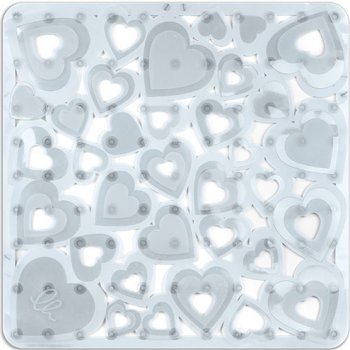 Olivo Protiskluzová podložka do sprchy Srdce 52 x 52 cm, transparentní