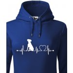 Bezvatriko dámská mikina Rhodéský ridgeback tep modrá 1188 – Zboží Mobilmania