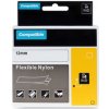 Etiketa PRINTLINE kompatibilní páska s DYMO 18488, 12mm, 3.5m, černý tisk bílý podklad, RHINO, nylonová, flexibilní