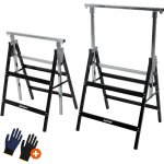 Jurhan Teleskopické lešenářské kozy sada 2 ks 60 x 56 x 81-130cm stříbrná/černá 55496 – Hledejceny.cz