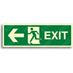 ACCEPT únikové a protipožární fotoluminiscenční značení ÚNIKOVÝ VÝCHOD EXIT VLEVO - samolepka 30x10cm – Hledejceny.cz