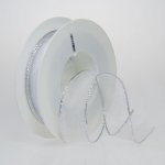 Organzová stuha s drátkem ORINOCO - bílá + stříbrná – Hledejceny.cz