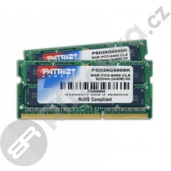 Patriot Signature Line SODIMM DDR2 8GB 800MHz CL6 (2x4GB) PSD28G800SK