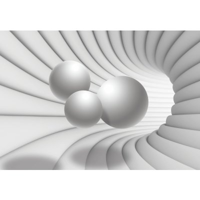 Postershop Fototapeta vliesová: 3D tunel bílý, rozměry 416x254 cm – Zboží Mobilmania